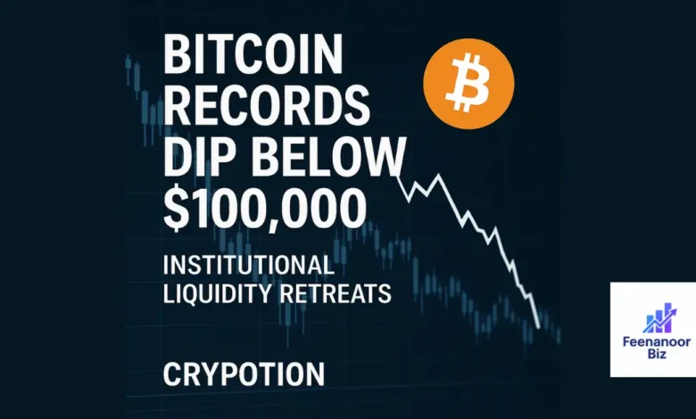 Bitcoin Records Dip Below $100,000 as Institutional Liquidity Retreats